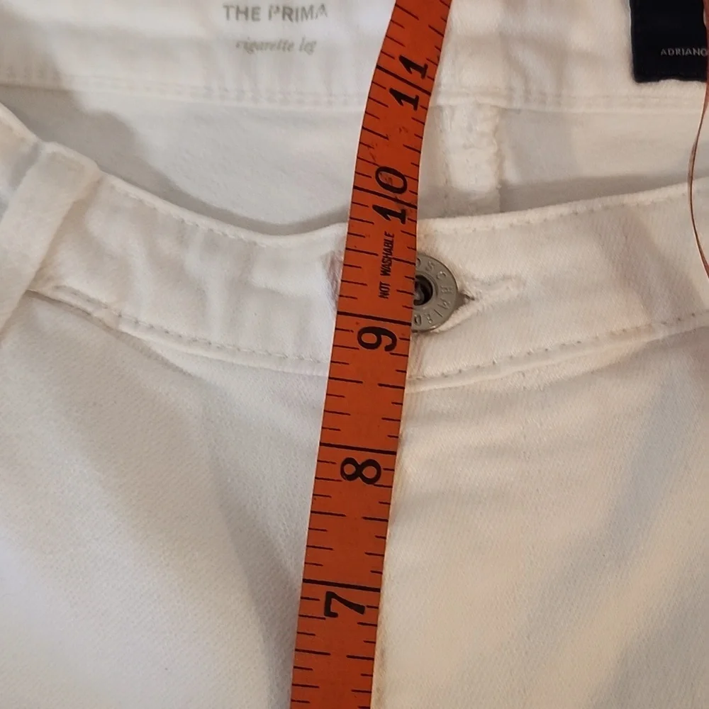 AG The Prima Mid Rise White Cigarette leg Stretch Jeans | Size 31 - Picture 8 of 9